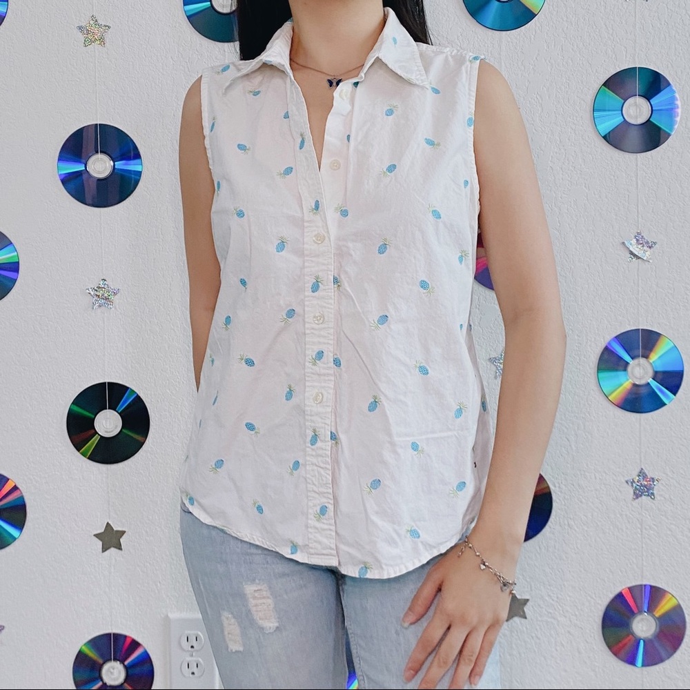 Tommy Hilfiger Blue Pineapple Button Up